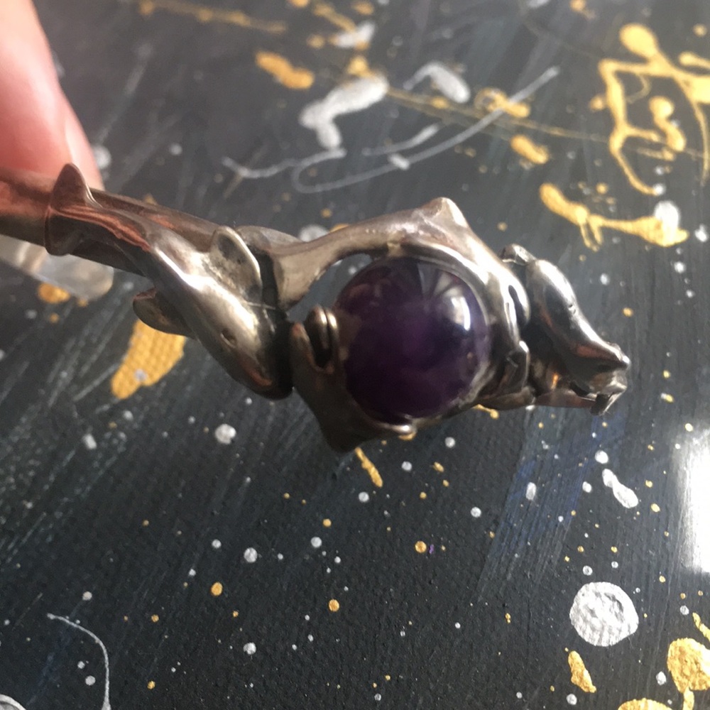 Silver vintage dolphin bracelet